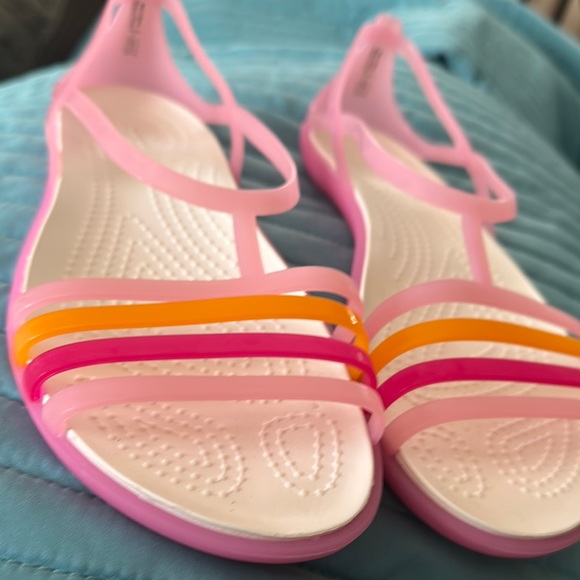 Crocs Jelly Pink and Orange Sandals - Picture 4 of 9